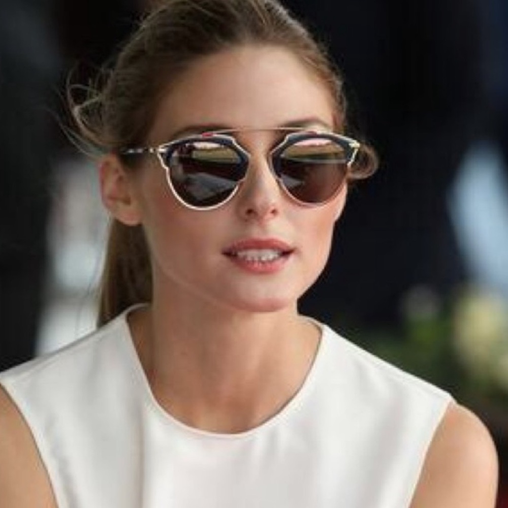 CHRISTIAN DIOR Navy Blue Acetate So Real Brow Bar Sunglasses